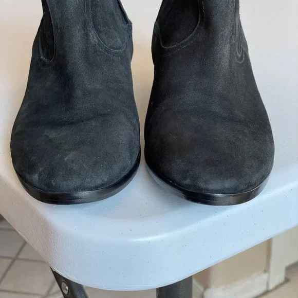 Sam Edelman Peggy Ankle Bootie Womens Size 7M Black Suede Side Zip Stacked Heel - Picture 7 of 10